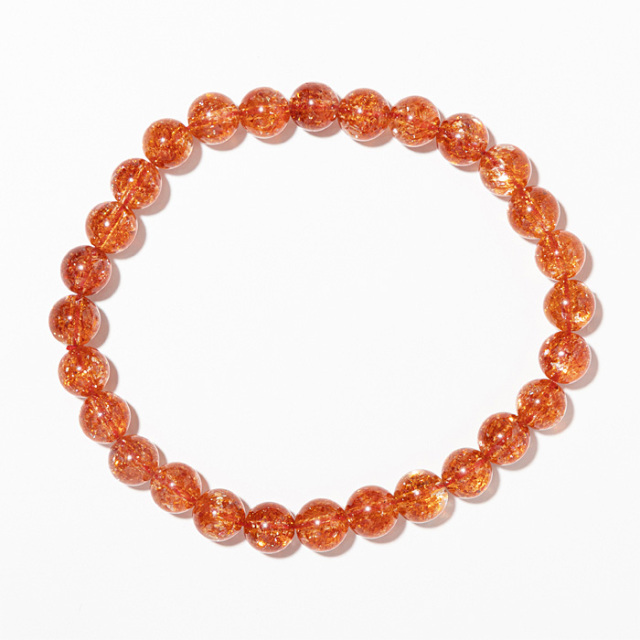 ブレスレット サンストーン EX （タンザニア産） 6.5mm 28玉 No.44