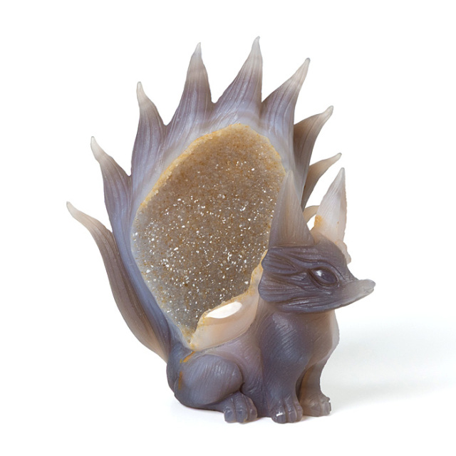 彫刻 九尾の狐 （瑪瑙／ブラジル産） No.97 | 神棚・神具の製造販売