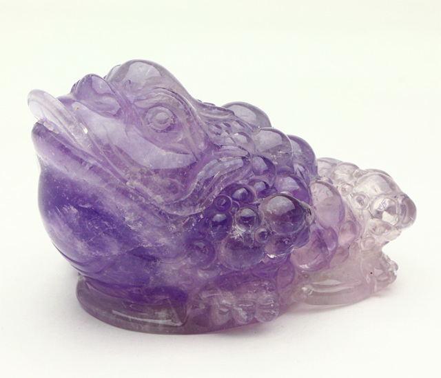 彫刻 銭蛙（三本足の蛙） （アメジスト） No.20 | 神棚・神具の製造