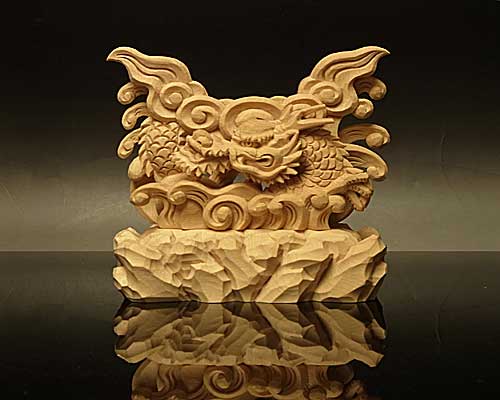 龍上彫神鏡台（木曽桧製） 2寸5分用 | 高級神棚・神具の通販なら伊勢宮