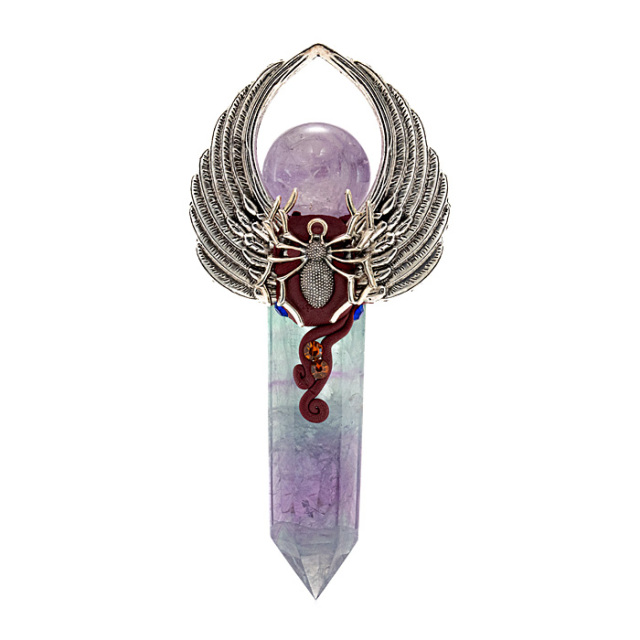 天然石 ワンド （アメジスト・フローライト） No.22 | 神棚・神具の