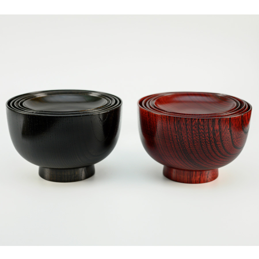 応量器（応量椀） 欅 五つ組 木製漆塗り 入れ子のお椀セット FC10-13