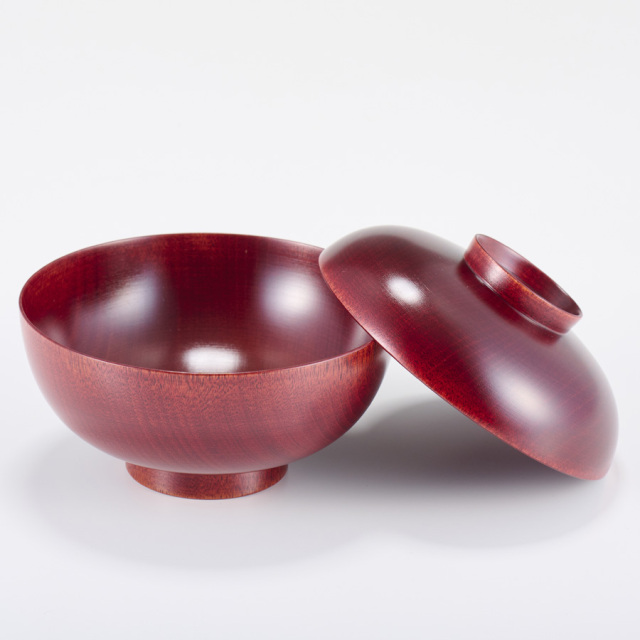 吸物椀 桜 茜 木製 漆塗り 漆器の井助