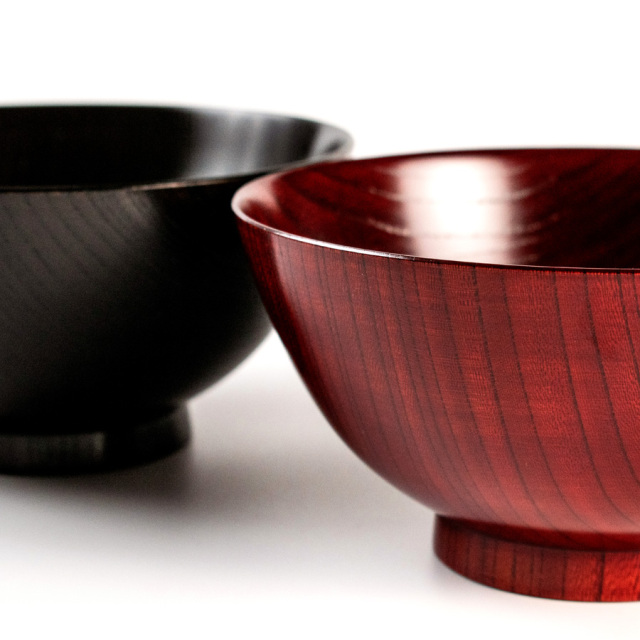 ルイ】伝統工芸品 漆器 高台 高足 盛り 鉢 麺鉢 汁椀 お椀 丼 2客 ルイ