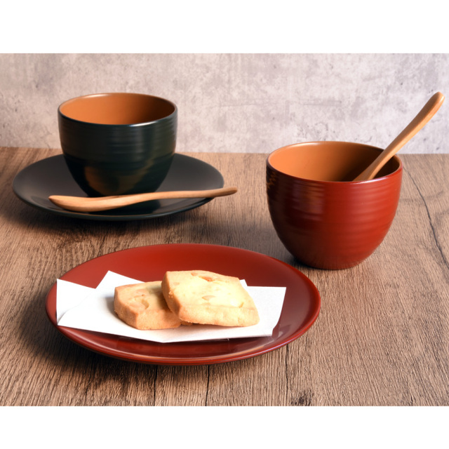 フリーカップペア 溜と朱 2客セット 漆塗り 12-05307 漆器の井助