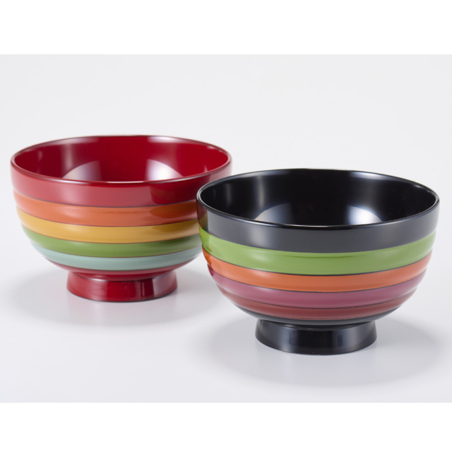 夫婦椀 Sakura ペア飯椀 黒・赤 2客セット 木製 漆塗り 12-03502 漆器