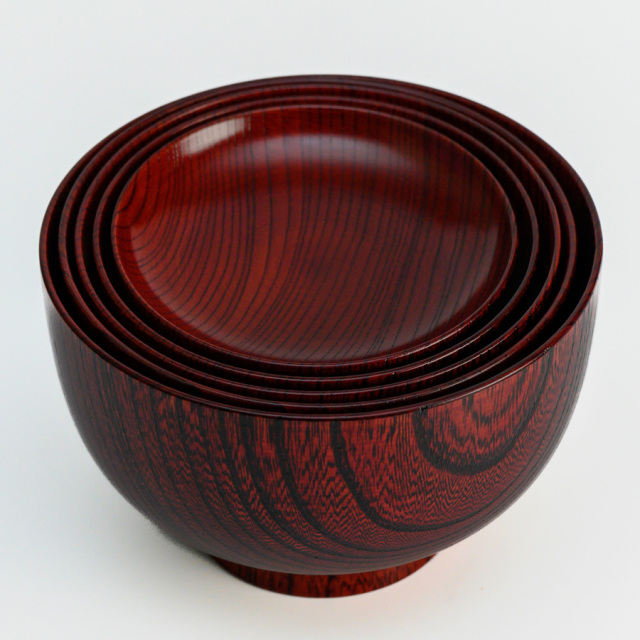 応量器（応量椀） 欅 五つ組 木製漆塗り 入れ子のお椀セット FC10-13