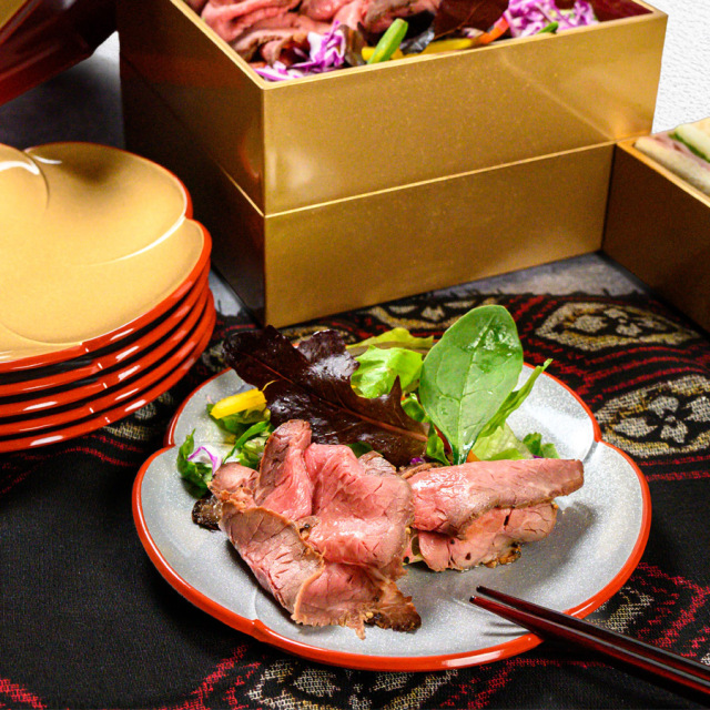 銘々皿 5.0 福梅 金ラメ/銀ラメ 5枚セット FC23-3/4 漆器の井助