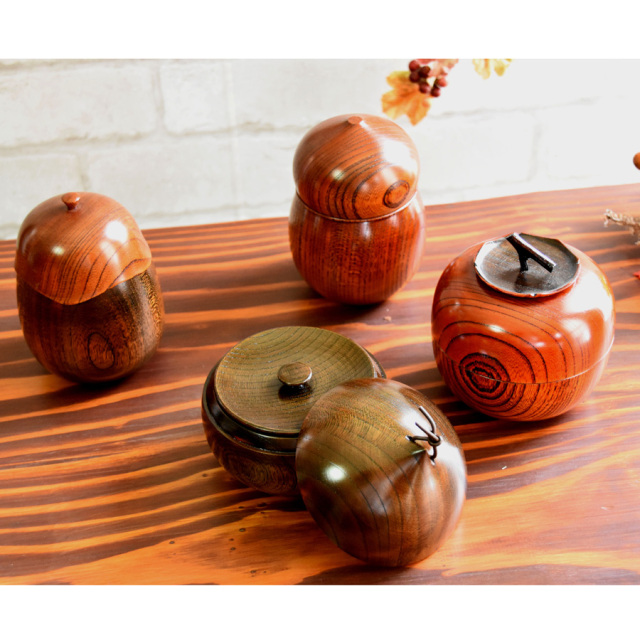 茶入れ 欅 茶筒 木製 漆塗り 漆器の井助