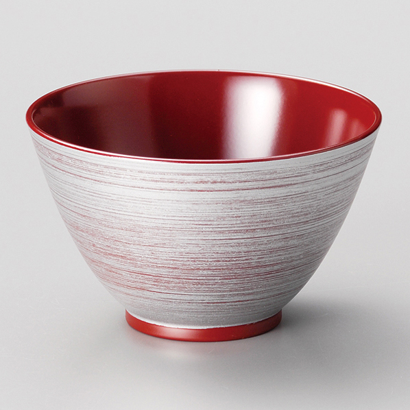 多用大椀 銀刷毛 吟朱/黒 12-04905/04906 漆器の井助