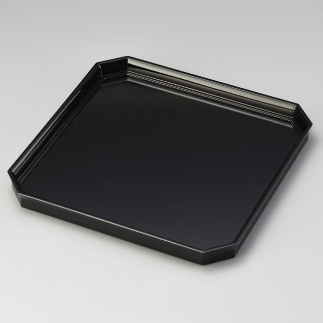 卓上膳 10.5 角切 溜/黒 木製 漆塗り 12-08401 漆器の井助