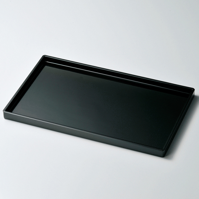 脇取盆 18.0 乾漆 うるみ/黒 木製 トレー 11-11203/11205 【製造中止