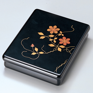 硯箱 花丸 黒 漆塗り・木製 11-14204 (製造中止) 漆器の井助