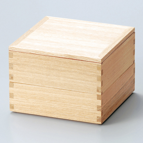 三段重 白木塗 内朱 5寸 木製 12-15006 漆器の井助