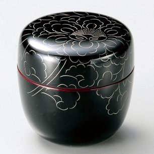 中棗 槍梅蒔絵 黒 漆塗り 12-16009 漆器の井助