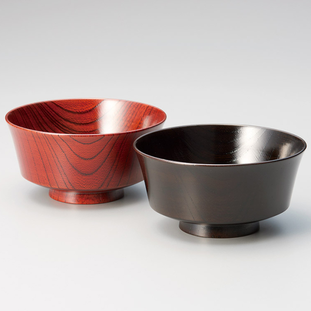 夫婦椀 Keyaki ペア汁椀 黒・赤 2客セット 木製 漆塗り 12-03503 漆器
