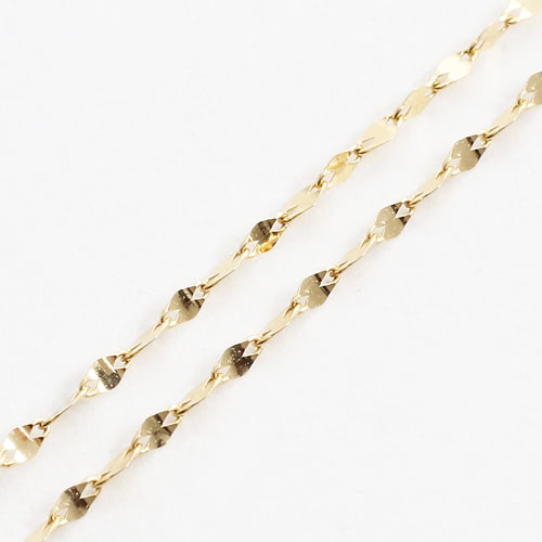 送料無料】【日本製】K18/18金/K18YG きらきらネックレス スライド