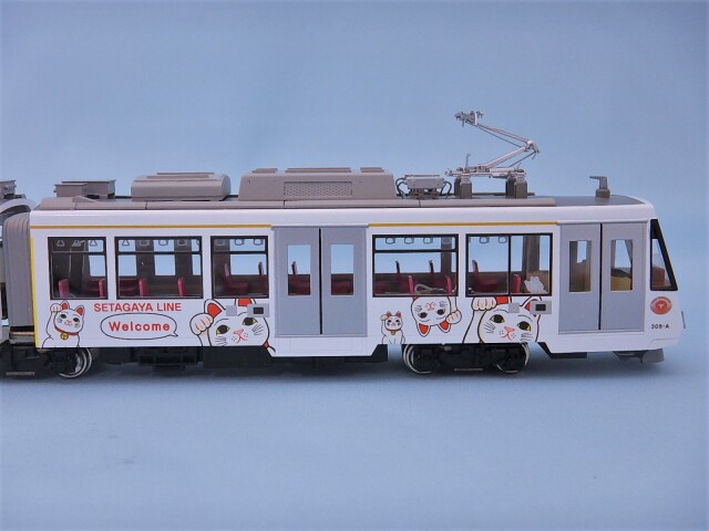 東急300系 世田谷線50周年記念仕様 幸福の招き猫電車