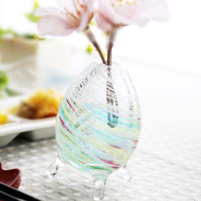 琉球ガラスの花瓶/そよ風一輪挿し・レインボー