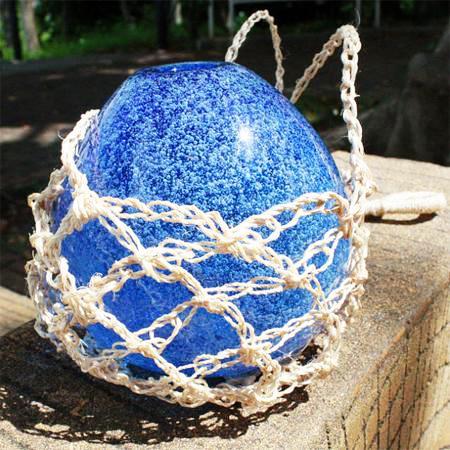 琉球ガラス/浮き玉泡入り花かざり