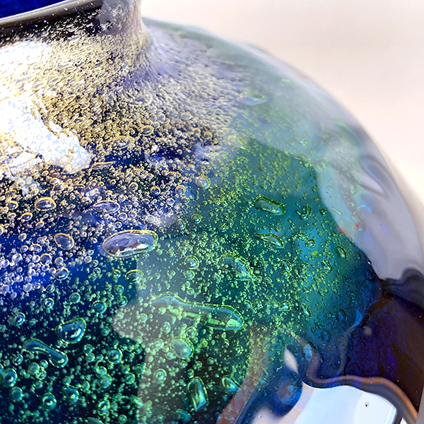 花器 花瓶 沖縄 琉球ガラス フラワーベース 稲嶺盛一郎 茶泡花器