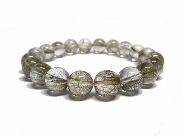 高品質 シルバールチルクォーツ ブレスレット 約10mm 天然石専門店/鬮石