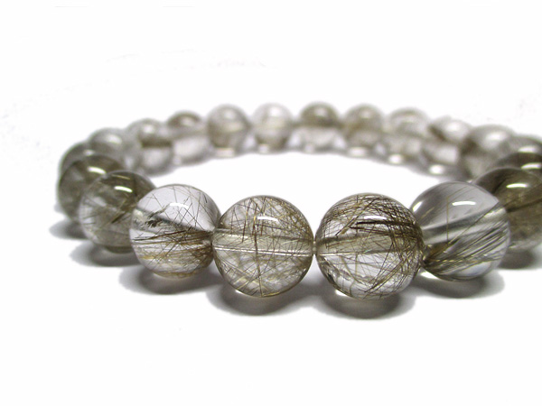高品質 シルバールチルクォーツ ブレスレット 約10mm 天然石専門店/鬮石