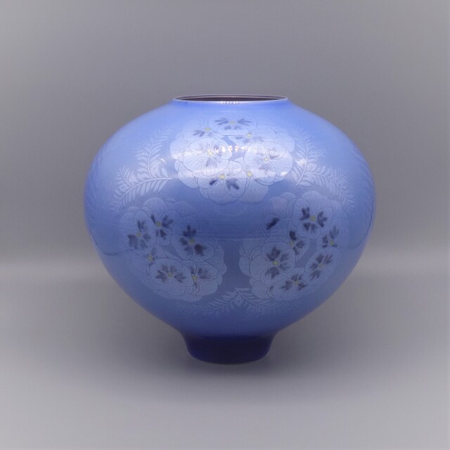 酒盃 淡青釉裏銀彩（両面） [ 中田一於 ]