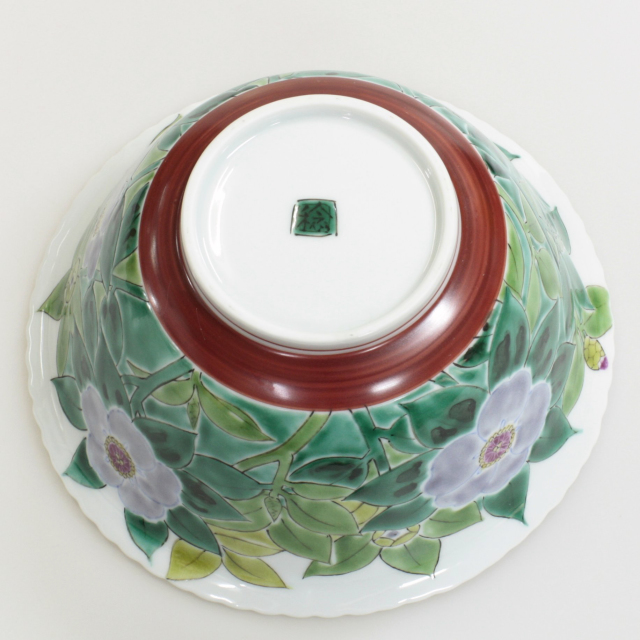 九谷焼アウトレット50％OFF!! 難あり 九谷焼7号鉢 椿 川田稔 【九谷焼