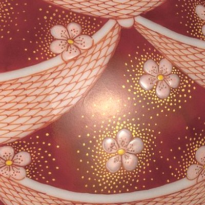 九谷焼作家 ギフト ご贈答品 御祝い九谷焼4号香炉 赤絵細描梅文 林美佳