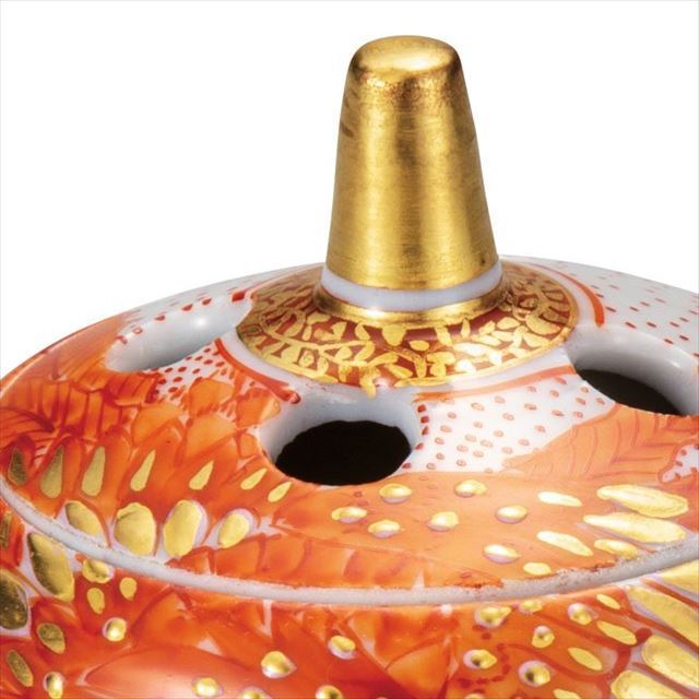 九谷焼作家 ギフト ご贈答品 御祝い3号香炉 赤絵鳳凰 福田良則【九谷焼