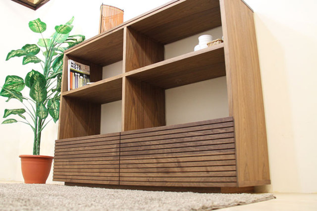 天然木・無垢材を使用したリビング収納 風雅／FUUGA リビングシェルフ