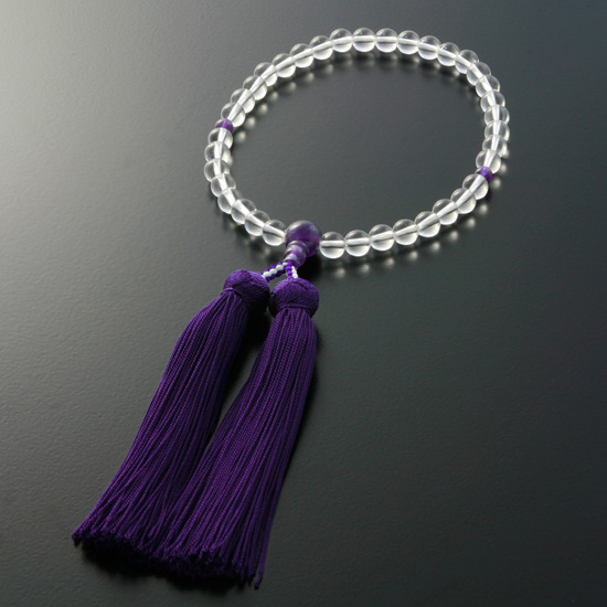 京都 数珠 販売｜本水晶 紫水晶仕立て 女性用数珠 みやこ房｜数珠通販