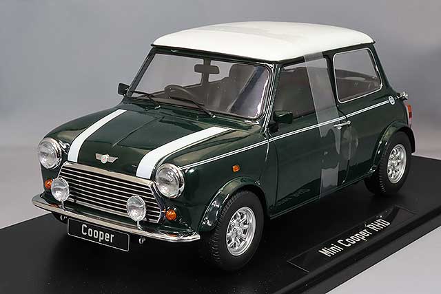 KKスケール 1/12 ミニ クーパー 1990 ダークグリーン/ホワイト 左ハンドル