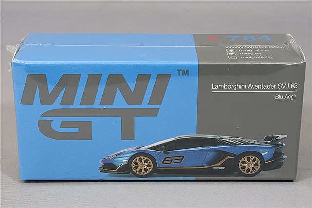TSM ミニGT 1/64 ランボルギーニ アヴェンタドール SVJ 63 ブルー