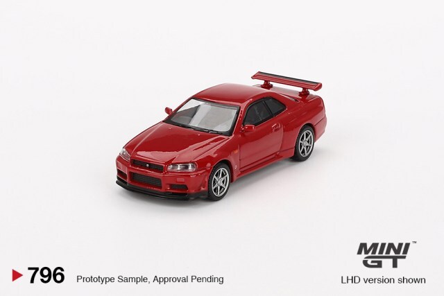 TSM ミニGT 1/64 日産 スカイライン GT-R R34 V-spec アクティブレッド