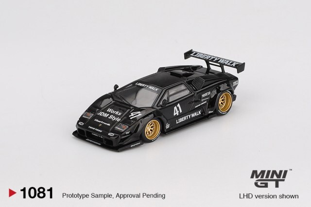 TSM ミニGT 1/64 ランボルギーニ カウンタック LB-WORKS ブラック (左