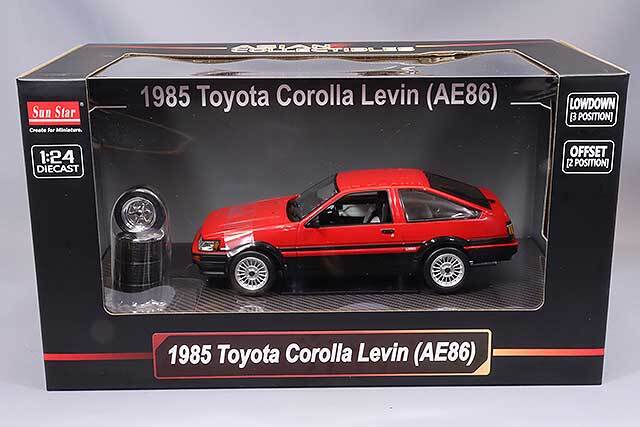 サンスター 1/24 トヨタ カローラ レビン AE86 1985 レッド/ブラック