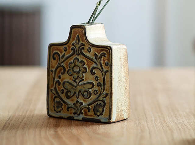 フラワーベース かしわ窯 arabesque square｜北欧・ヴィンテージ