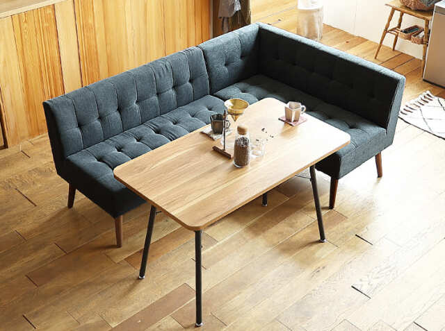 ソファーダイニング3点セット mild（ミルド）ディープブルータイプ