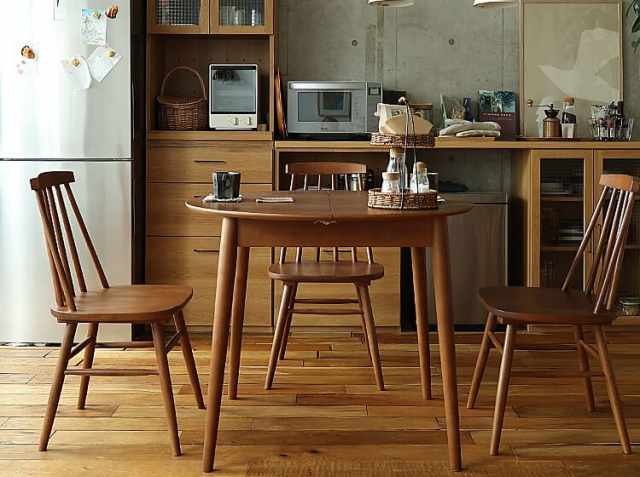 円形 伸長式ダイニングテーブル Rizn(リズン) ブラウンタイプ｜北欧