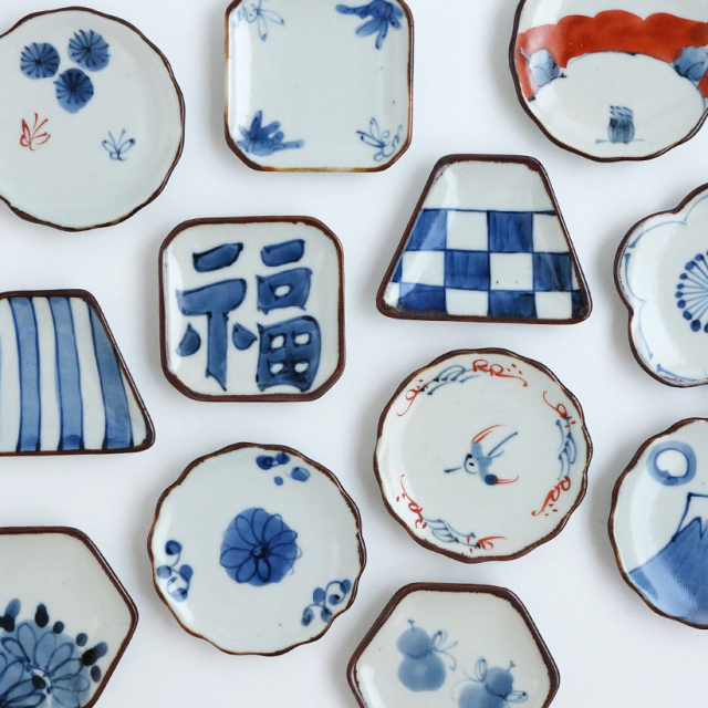 染付富士絵手描き豆皿｜空萌工房(そらもえこうぼう)｜田口紀美子