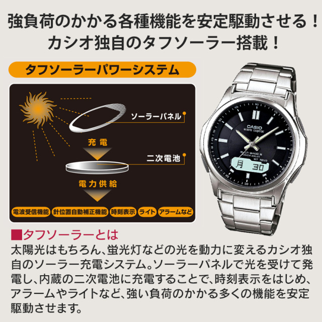カシオ CASIO 電波ソーラー腕時計マルチバンド6☆世界6エリアで正確な