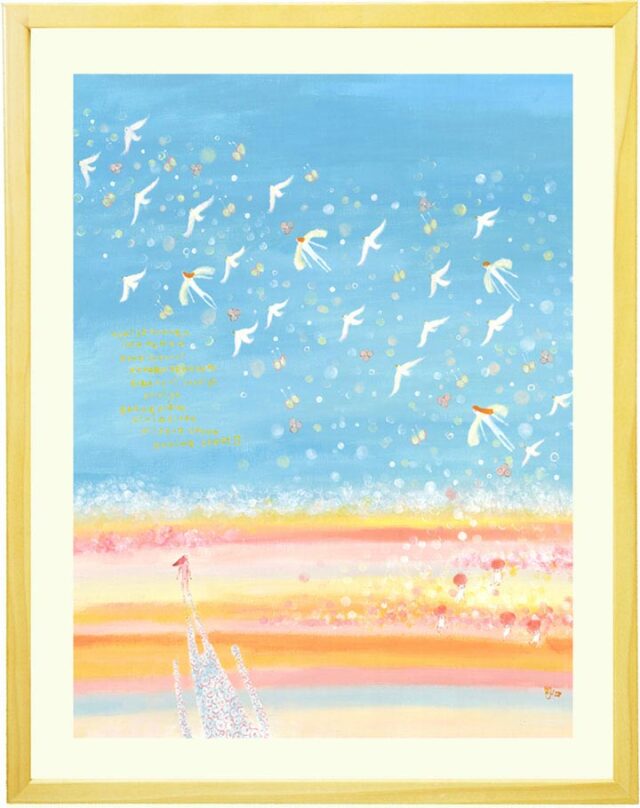 空と海の絵画・ブルー(青・水色) 「あふれる命」 応接室 店舗 受付