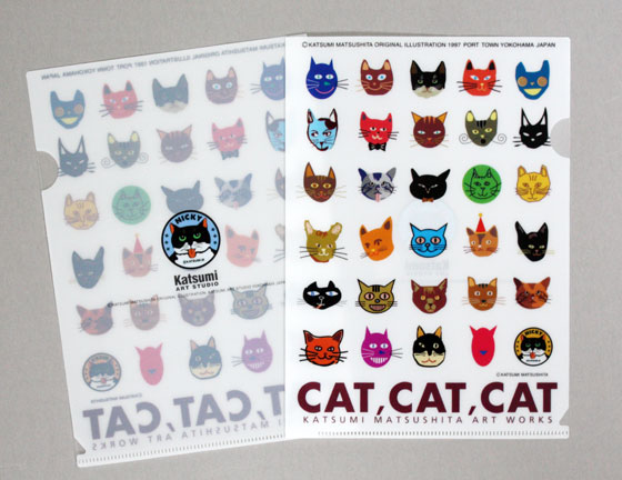 猫柄】カツミアート（松下カツミ）クリアファイルA5（小）サイズ：CAT