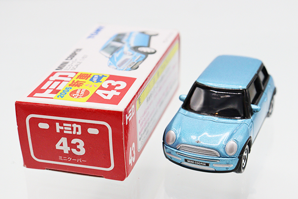 ミニカーショップ ケンボックス トミカ 赤箱☆43☆ミニクーパー(水色