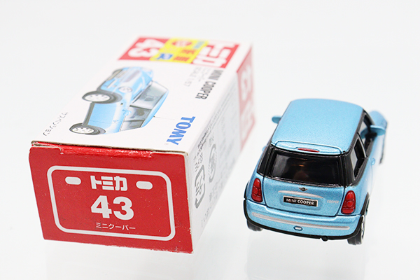 ミニカーショップ ケンボックス トミカ 赤箱☆43☆ミニクーパー(水色