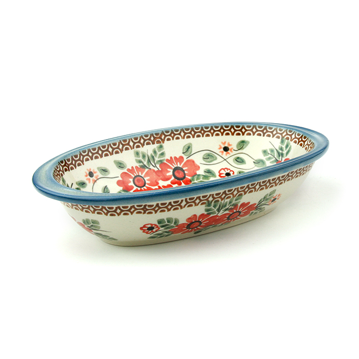 オーブン皿・オーバル・小・ポーリッシュポタリー(ポーランド食器)