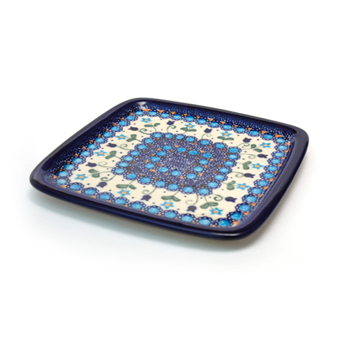 デザートプレート20cm×20cmポーリッシュポタリー(ポーランド食器)