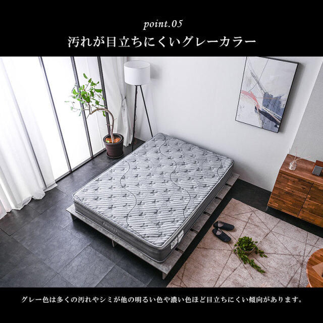 ダブルサイズ 高級 ピロートップ付き ポケットコイル マットレス